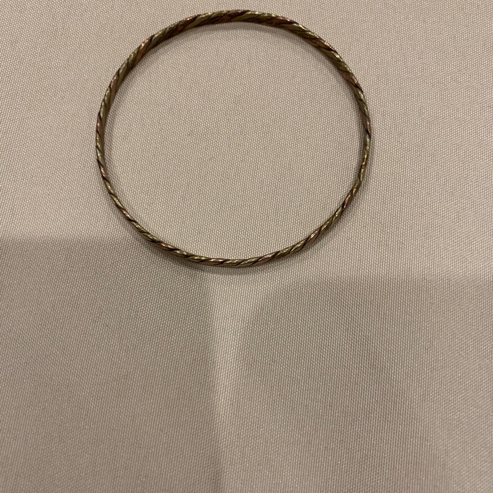 Tricolor Bangle Bracelet 2 5/8” Diameter